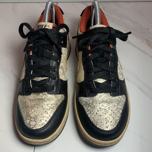 Nike Dunk Low Black Linen Terra Cotta 313699-021 US 7 W - Picture 3 of 11